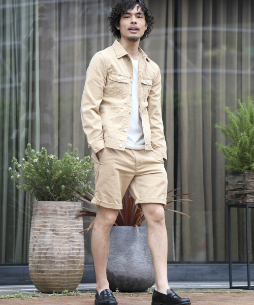 Denime（ドゥニーム）の「TWILL COLOR G-JKT/ツイルカラーG-ジャケット（ブルゾン・メンズ・ベージュ/ホワイト/グリーン・MEDIUM/LARGE/X-LARGE）」の14枚目の写真