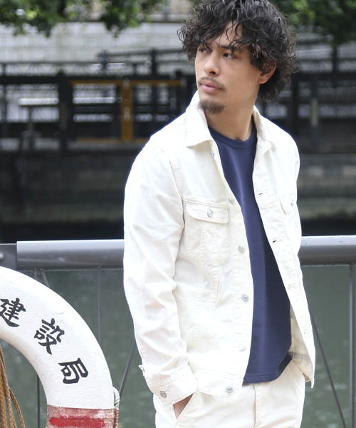 Denime（ドゥニーム）の「TWILL COLOR G-JKT/ツイルカラーG-ジャケット（ブルゾン・メンズ・ベージュ/ホワイト/グリーン・MEDIUM/LARGE/X-LARGE）」の15枚目の写真