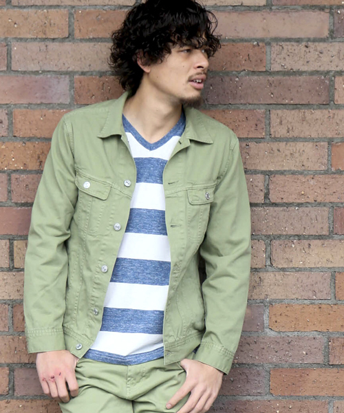 Denime（ドゥニーム）の「TWILL COLOR G-JKT/ツイルカラーG-ジャケット（ブルゾン・メンズ・ベージュ/ホワイト/グリーン・MEDIUM/LARGE/X-LARGE）」の17枚目の写真