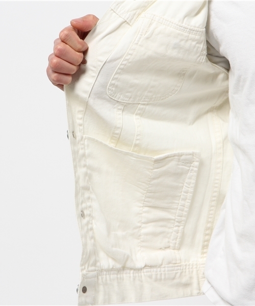 Denime（ドゥニーム）の「TWILL COLOR G-JKT/ツイルカラーG-ジャケット（ブルゾン・メンズ・ベージュ/ホワイト/グリーン・MEDIUM/LARGE/X-LARGE）」の4枚目の写真