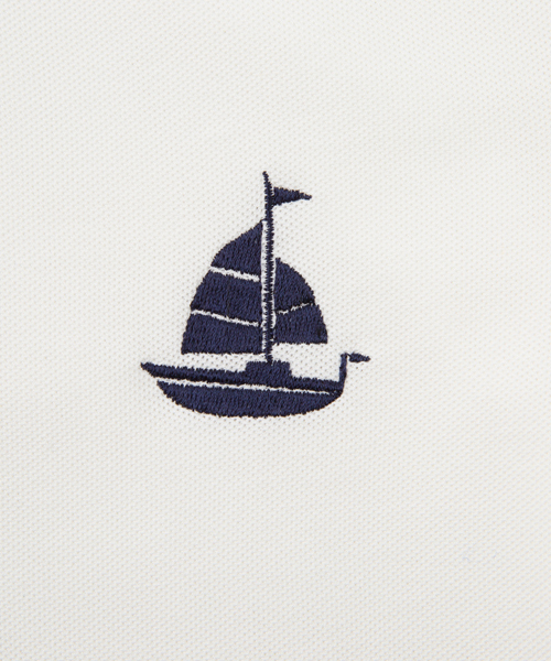 koe×THOM BROWNE（コエトムブラウン）の「[koe×THOM BROWNE]MENS POLO（ポロシャツ・メンズ・ホワイト・SMALL/LARGE/MEDIUM）」の10枚目の写真