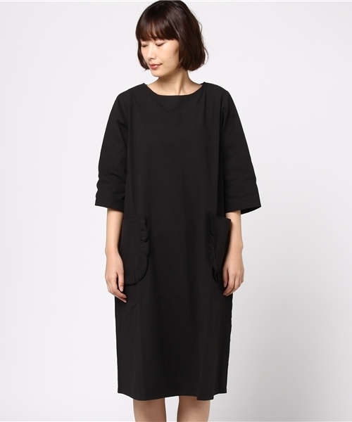 MERLOT（メルロー）の「フリルポケットワンピース2257（ワンピース・レディース・ピンク/ベージュ/ブルー/ブラック・FREE）」の6枚目の写真