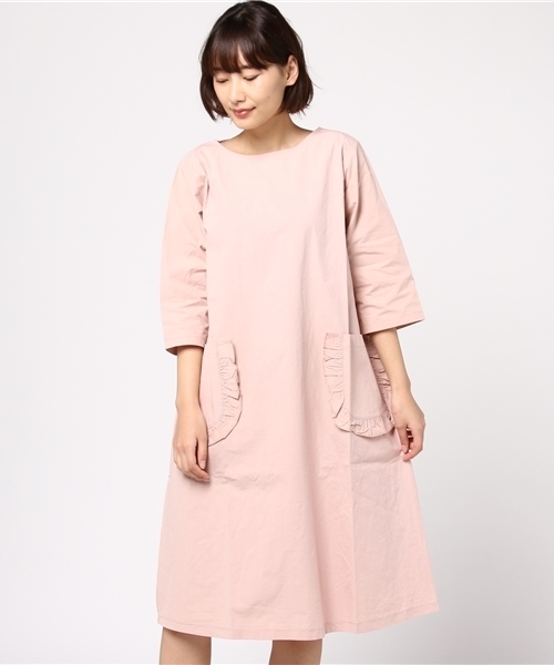 MERLOT（メルロー）の「フリルポケットワンピース2257（ワンピース・レディース・ピンク/ベージュ/ブルー/ブラック・FREE）」の10枚目の写真