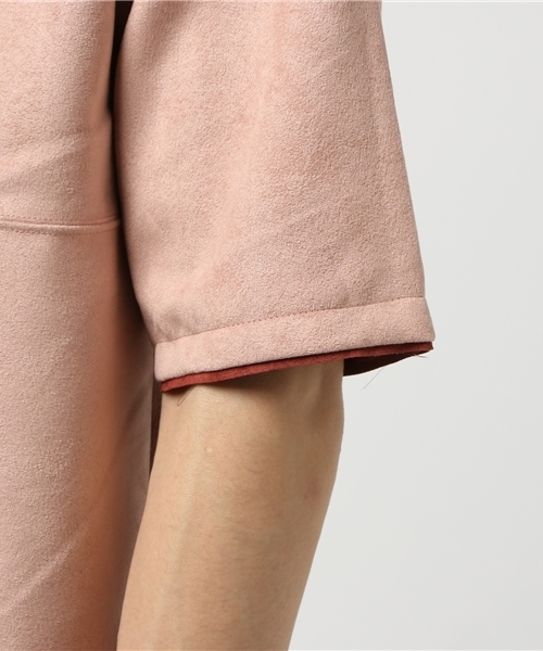 STUDIOUS（ステュディオス）の「マイクロスウェードハーフスリーブTシャツ （Tシャツ/カットソー・メンズ・グレー/ブラック/ピンク・2/3/1）」の14枚目の写真