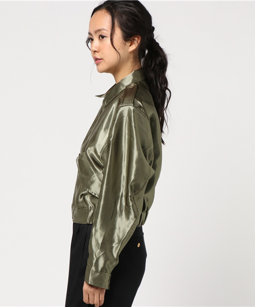 SLY（スライ）の「SATIN MILITARY JK（その他アウター・レディース・オレンジ系その他/カーキ・2/1）」の4枚目の写真