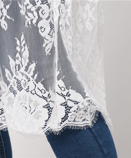 Honeys(ハニーズ)の「レースガウン(カーディガン/ボレロ・レディース・ブラック/アイボリー/オフホワイト/ラベンダー/ピンク・L/M)」の6枚目の写真