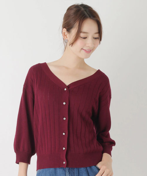 earth music&ecology（アースミュージックアンドエコロジー）の「・2WAYニットカーディガン（カーディガン/ボレロ・レディース・ライトグレー/ブラック/グリーン/アイボリー/ボルドー/マスタード・FREE）」の6枚目の写真