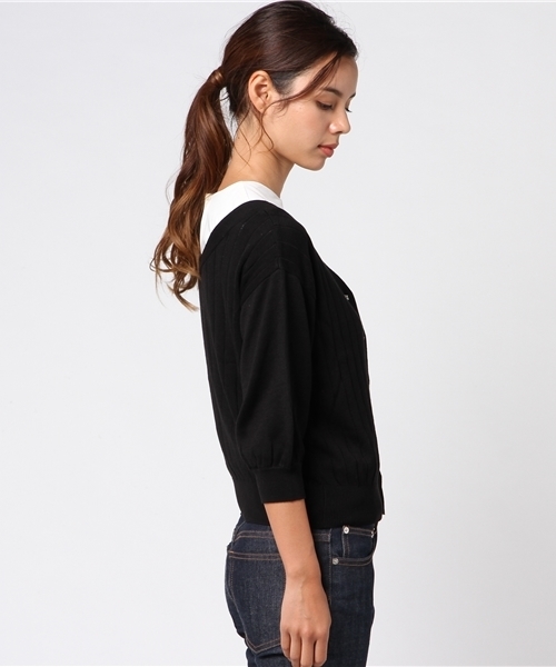 earth music&ecology（アースミュージックアンドエコロジー）の「・2WAYニットカーディガン（カーディガン/ボレロ・レディース・ライトグレー/ブラック/グリーン/アイボリー/ボルドー/マスタード・FREE）」の8枚目の写真