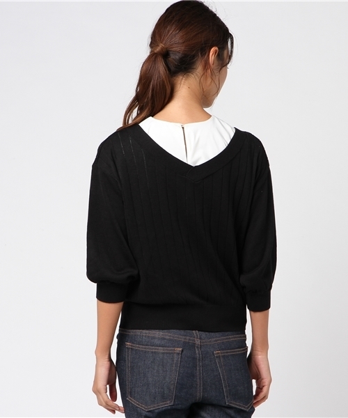 earth music&ecology（アースミュージックアンドエコロジー）の「・2WAYニットカーディガン（カーディガン/ボレロ・レディース・ライトグレー/ブラック/グリーン/アイボリー/ボルドー/マスタード・FREE）」の9枚目の写真