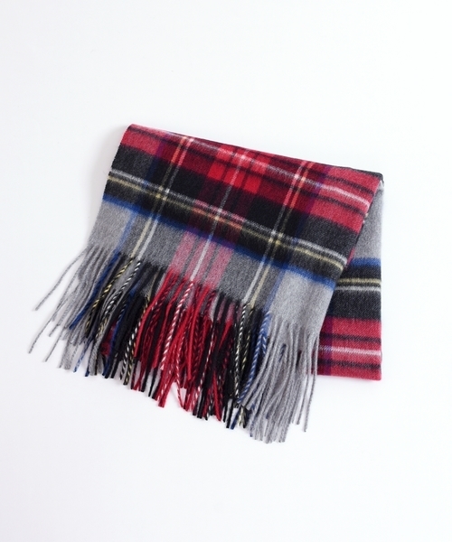 SHIPS（シップス）の「カシミヤチェックストール◇（ストール/ショール・レディース・ネイビー/グレー/レッド/オリーブ/イエロー/ブルー/グリーン・ONE SIZE）」の18枚目の写真