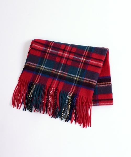 SHIPS（シップス）の「カシミヤチェックストール◇（ストール/ショール・レディース・ネイビー/グレー/レッド/オリーブ/イエロー/ブルー/グリーン・ONE SIZE）」の8枚目の写真