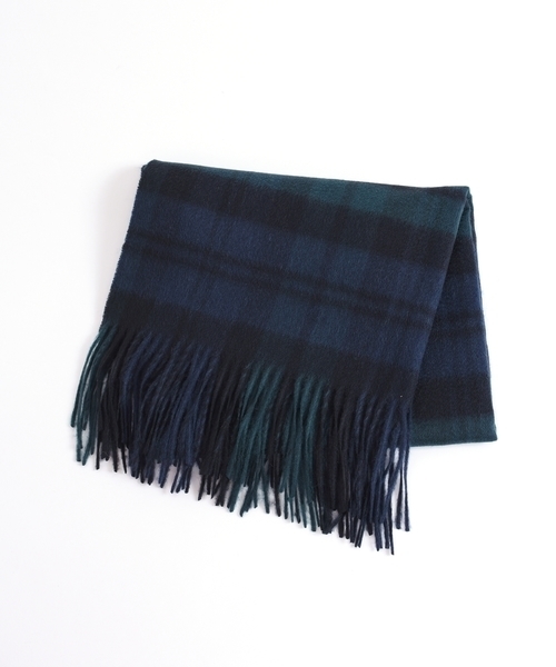 SHIPS（シップス）の「カシミヤチェックストール◇（ストール/ショール・レディース・ネイビー/グレー/レッド/オリーブ/イエロー/ブルー/グリーン・ONE SIZE）」の15枚目の写真