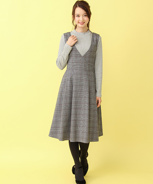 Honeys（ハニーズ）の「グレンチェックジャンスカ（ワンピース・レディース・グレー系その他/ブラウン系その他・L/M）」の12枚目の写真