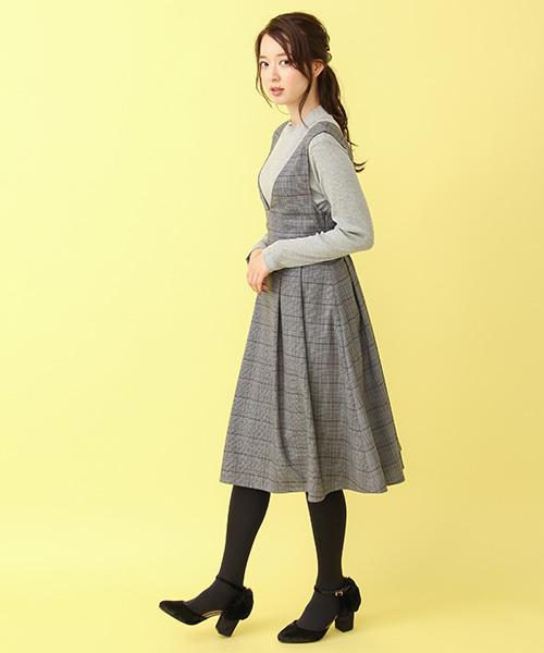 Honeys（ハニーズ）の「グレンチェックジャンスカ（ワンピース・レディース・グレー系その他/ブラウン系その他・L/M）」の11枚目の写真