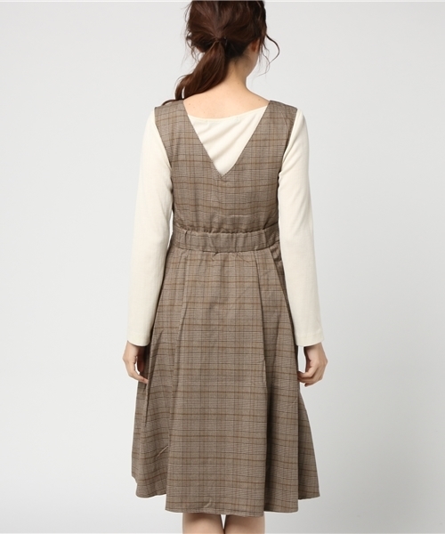 Honeys（ハニーズ）の「グレンチェックジャンスカ（ワンピース・レディース・グレー系その他/ブラウン系その他・L/M）」の4枚目の写真