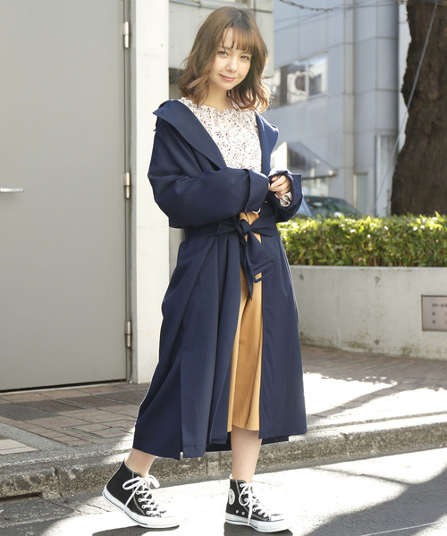 RAY CASSIN(レイカズン)の「オーバーサイズトレンチコート(トレンチコート・レディース・ネイビー/ピンク/ベージュ/グレー・FREE)」の20枚目の写真