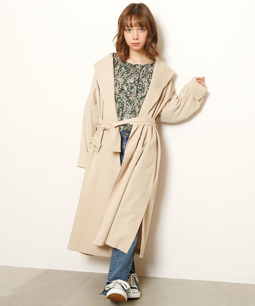 RAY CASSIN(レイカズン)の「オーバーサイズトレンチコート(トレンチコート・レディース・ネイビー/ピンク/ベージュ/グレー・FREE)」の14枚目の写真