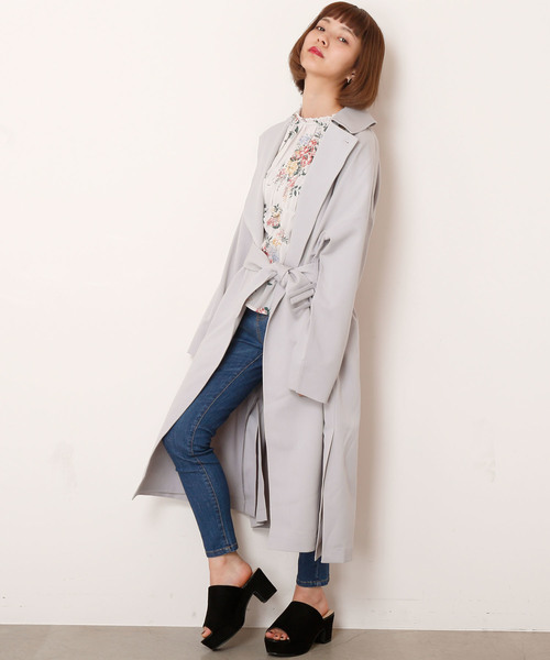 RAY CASSIN(レイカズン)の「オーバーサイズトレンチコート(トレンチコート・レディース・ネイビー/ピンク/ベージュ/グレー・FREE)」の10枚目の写真