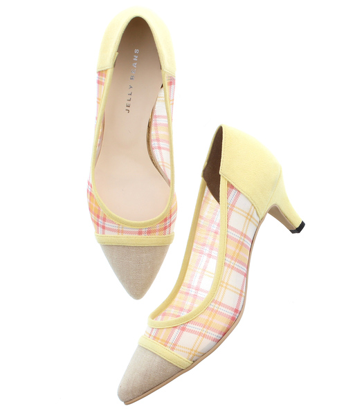 JELLY BEANS(ジェリービーンズ)の「【InRed3月号掲載】【Made in Japan】チュールコンビパンプス(124-6545)JELLY BEANS(ジェリービーンズ)(パンプス・レディース・ブラック/アイボリー/ブルー/イエロー・22/22.5/23/23.5/24/24.5/25/25.5)」の4枚目の写真