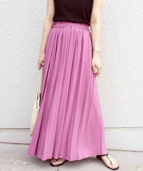 Khaju（カージュ）の「Khaju:リラックスマキシスカート18SS◇◇（スカート・レディース・ライトグレー/ブラック/グリーン/ダークラベンダー・ONE SIZE）」の17枚目の写真