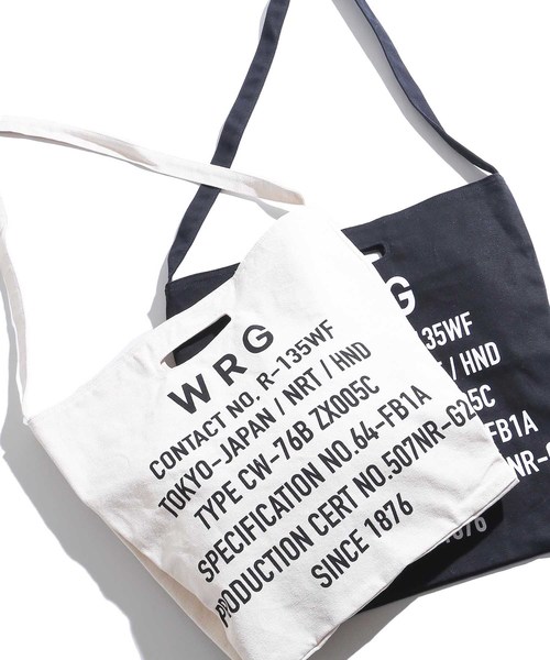 WEGO(ウィゴー)の「WEGO/インダストリアルロゴ2WAYバケットショルダーバッグ(ショルダーバッグ・メンズ・ナチュラル/ブラック・FREE)」の7枚目の写真