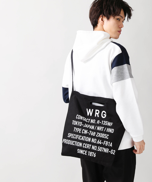 WEGO(ウィゴー)の「WEGO/インダストリアルロゴ2WAYバケットショルダーバッグ(ショルダーバッグ・メンズ・ナチュラル/ブラック・FREE)」の10枚目の写真