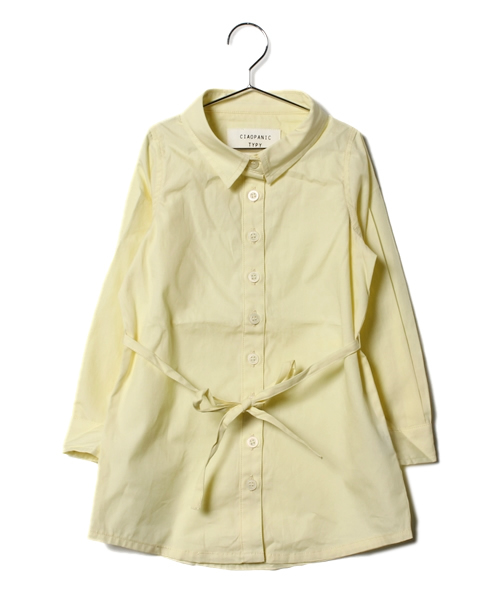 CIAOPANIC TYPY（チャオパニックティピー）の「◇KID'S シャツワンピース（ワンピース・キッズ・ホワイト/イエロー/ピンク/ブルー・85/105/125）」の3枚目の写真