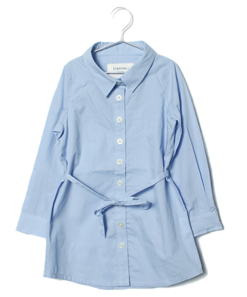 CIAOPANIC TYPY（チャオパニックティピー）の「◇KID'S シャツワンピース（ワンピース・キッズ・ホワイト/イエロー/ピンク/ブルー・85/105/125）」の2枚目の写真