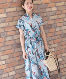 フレンチスリーブアロハシャツワンピース