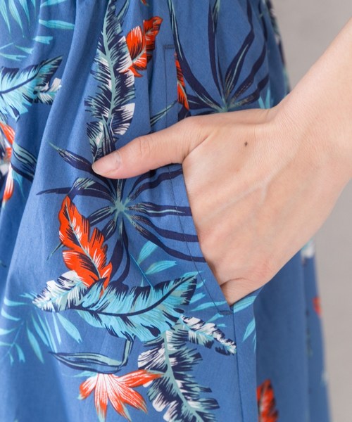 PREFERIR（プレフェリール）の「フレンチスリーブアロハシャツワンピース（シャツワンピース・レディース・ブルー/ネイビー・MEDIUM）」の3枚目の写真