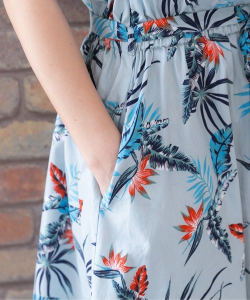 PREFERIR（プレフェリール）の「フレンチスリーブアロハシャツワンピース（シャツワンピース・レディース・ブルー/ネイビー・MEDIUM）」の11枚目の写真