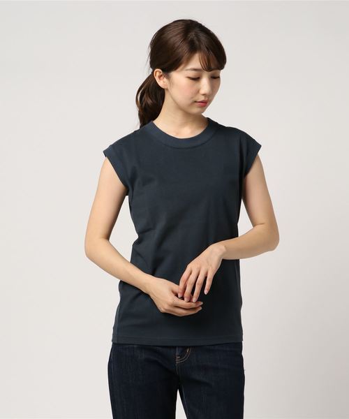 Whim Gazette（ウィムガゼット）の「14/-BD天竺タンクトップ（Tシャツ/カットソー・レディース・オフホワイト/ライトグレー/チャコールグレー/ブラック・ﾌﾘ-）」の8枚目の写真