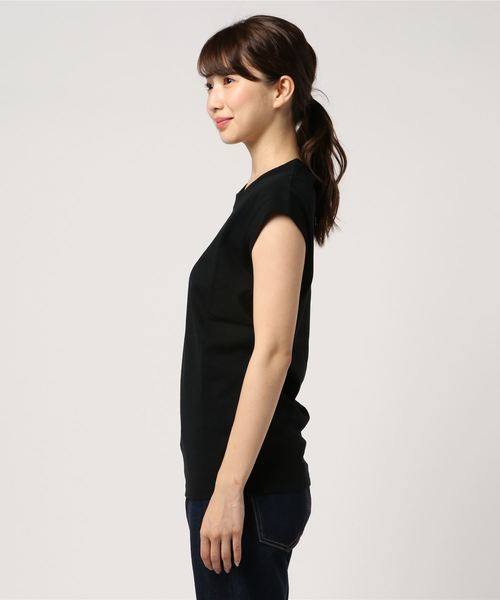 Whim Gazette（ウィムガゼット）の「14/-BD天竺タンクトップ（Tシャツ/カットソー・レディース・オフホワイト/ライトグレー/チャコールグレー/ブラック・ﾌﾘ-）」の5枚目の写真