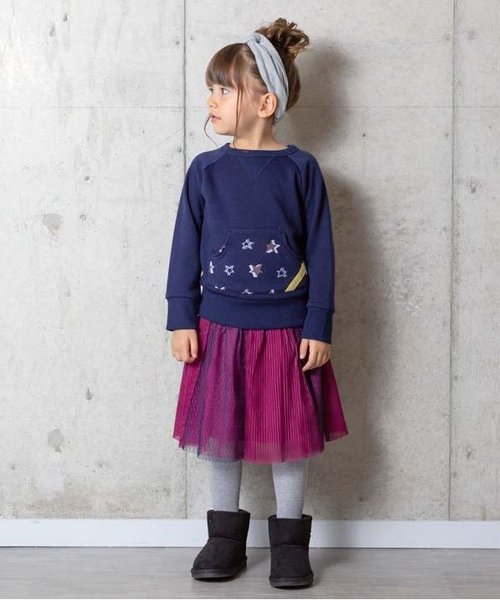 BREEZE（ブリーズ）の「ネット限定 スター柄ポケット付きトレーナー_裏シャギー（スウェット・キッズ・グリーン/グレー/ネイビー・140/100/95/80/110/120/130/90）」の5枚目の写真