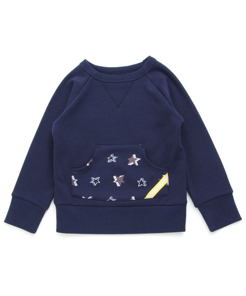 BREEZE（ブリーズ）の「ネット限定 スター柄ポケット付きトレーナー_裏シャギー（スウェット・キッズ・グリーン/グレー/ネイビー・140/100/95/80/110/120/130/90）」の19枚目の写真