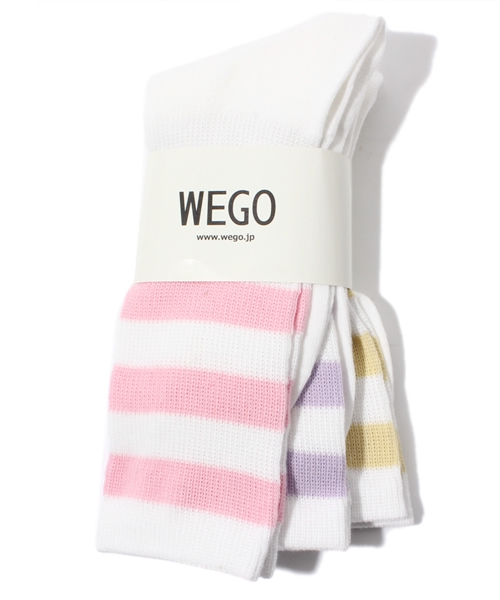 WEGO（ウィゴー）の「WEGO/3Pラインクルーソックス（ソックス/靴下・レディース・その他1/その他2/その他3/その他4・FREE）」の3枚目の写真