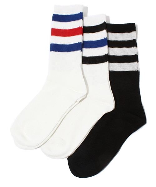 WEGO（ウィゴー）の「WEGO/3Pラインクルーソックス（ソックス/靴下・レディース・その他1/その他2/その他3/その他4・FREE）」の5枚目の写真