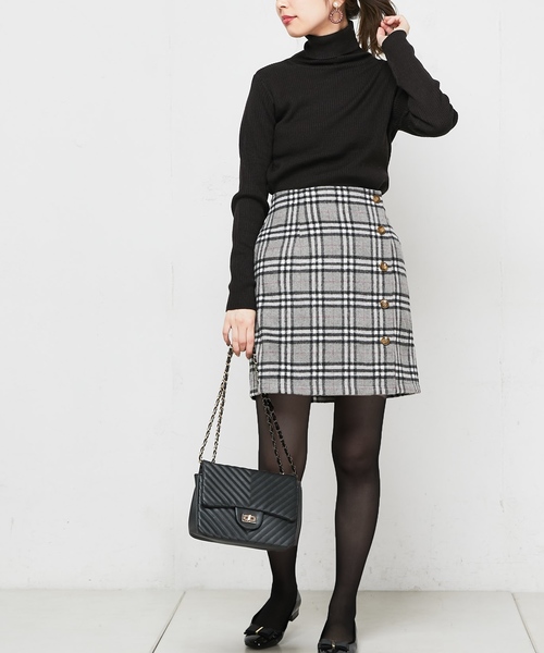 natural couture(ナチュラルクチュール)の「起毛チェックミニスカート(スカート・レディース・グレー系その他/ブラウン系その他/ブルー系その他/オレンジ系その他・FREE)」の12枚目の写真