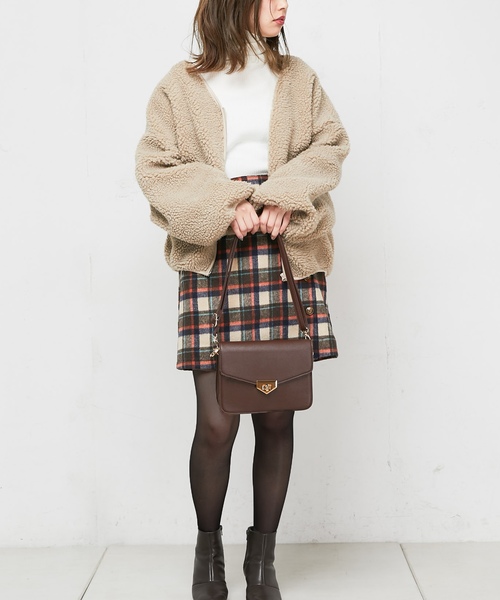 natural couture(ナチュラルクチュール)の「起毛チェックミニスカート(スカート・レディース・グレー系その他/ブラウン系その他/ブルー系その他/オレンジ系その他・FREE)」の18枚目の写真