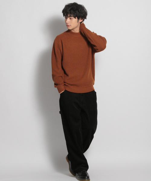niko and...（ニコアンド）の「ワッフルモックネックニット（ニット/セーター・メンズ・ネイビー/オリーブ/キャメル・MEDIUM/LARGE）」の12枚目の写真