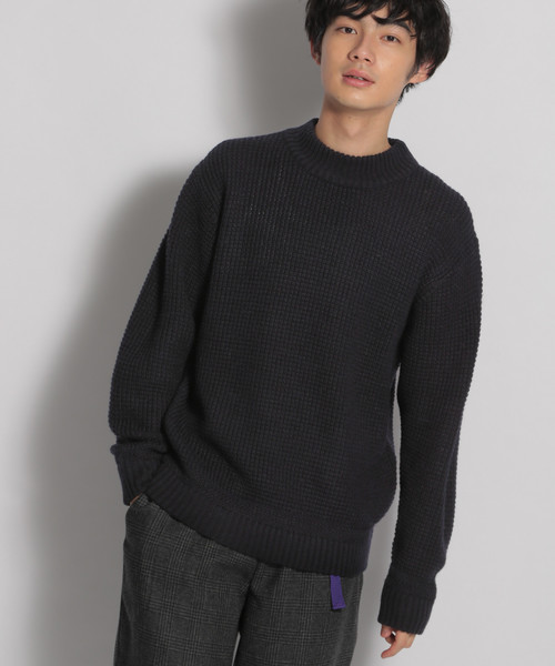 niko and...（ニコアンド）の「ワッフルモックネックニット（ニット/セーター・メンズ・ネイビー/オリーブ/キャメル・MEDIUM/LARGE）」の5枚目の写真