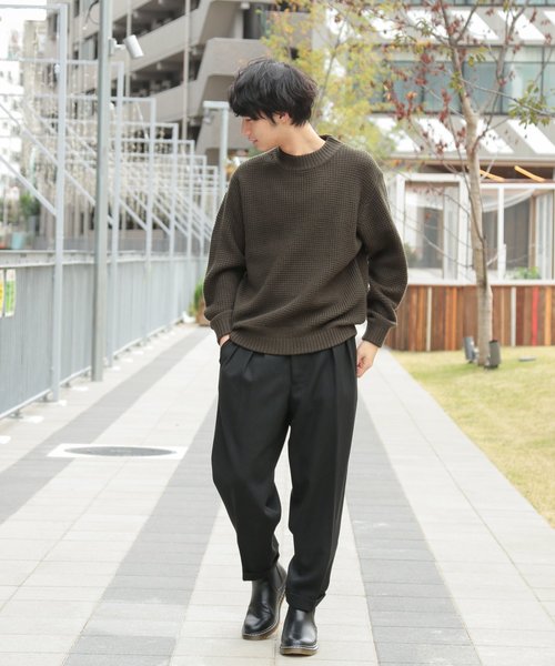 niko and...（ニコアンド）の「ワッフルモックネックニット（ニット/セーター・メンズ・ネイビー/オリーブ/キャメル・MEDIUM/LARGE）」の21枚目の写真