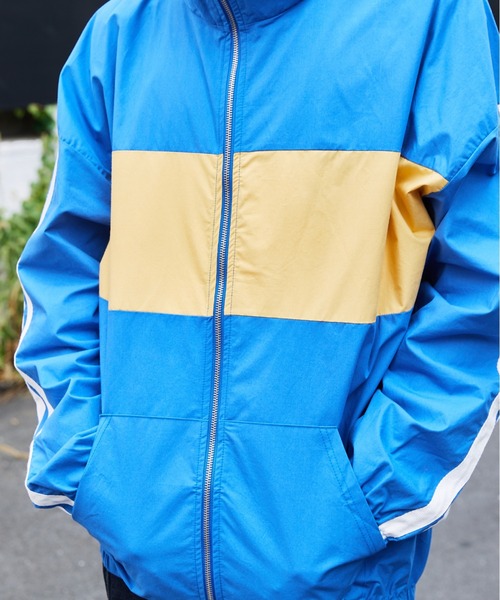 定価17万 美品 デニム＆ナイロン切り替えブルゾン バックプリント サイズ52 000000000650_5VsOpjF.jpg