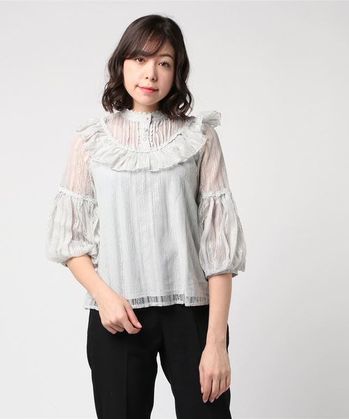 axes femme(アクシーズファム)の「総レースブラウス(シャツ/ブラウス・レディース・ホワイト/ブラック/グレー・MEDIUM)」の8枚目の写真