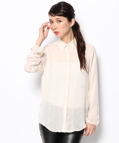 NINE（ナイン）の「チェックBL（シャツ/ブラウス・レディース・オフホワイト/ピンク・FREE）」の2枚目の写真