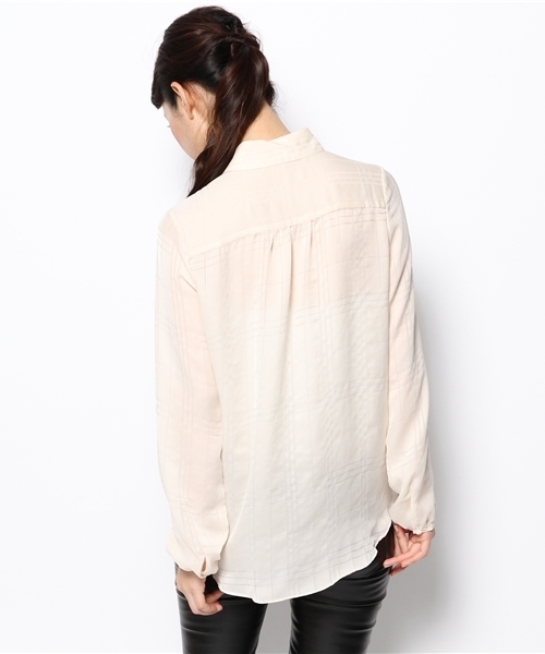 NINE（ナイン）の「チェックBL（シャツ/ブラウス・レディース・オフホワイト/ピンク・FREE）」の5枚目の写真