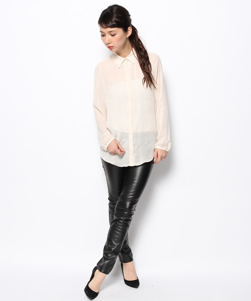 NINE（ナイン）の「チェックBL（シャツ/ブラウス・レディース・オフホワイト/ピンク・FREE）」の6枚目の写真