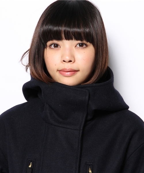 n゚ 11(ナンバージュウイチ)の「n°11 / TOPメルトンAラインコート(ピーコート・レディース・ダークベージュ/ネイビー・FREE)」の7枚目の写真