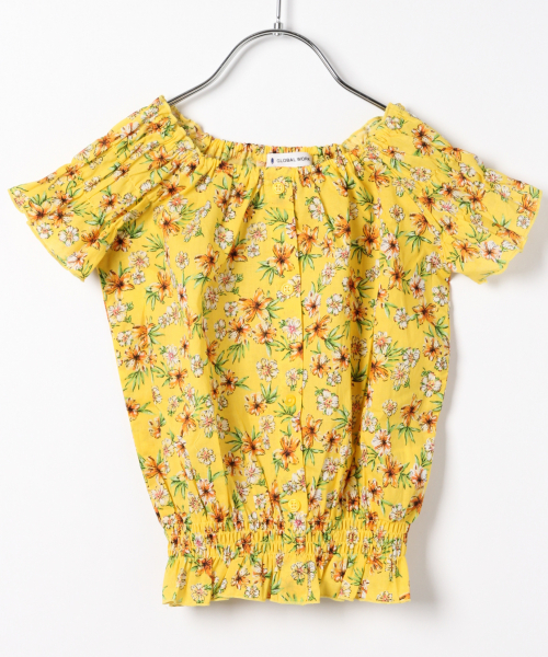 GLOBAL WORK（グローバルワーク）の「【キッズ】ウエストシャーリングブラウス【ちびVERY5月号掲載アイテム】/829621（シャツ/ブラウス・キッズ・ブラック/イエロー/ホワイト/パープル系その他2・SMALL/X-LARGE/XX-LARGE/MEDIUM/LARGE）」の4枚目の写真