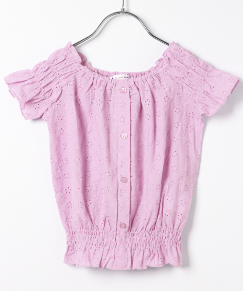 GLOBAL WORK（グローバルワーク）の「【キッズ】ウエストシャーリングブラウス【ちびVERY5月号掲載アイテム】/829621（シャツ/ブラウス・キッズ・ブラック/イエロー/ホワイト/パープル系その他2・SMALL/X-LARGE/XX-LARGE/MEDIUM/LARGE）」の3枚目の写真